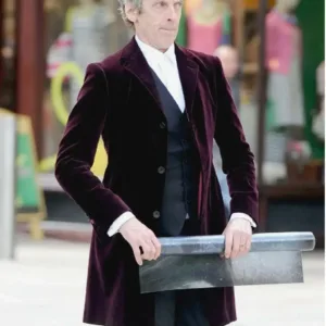 12th Doctor Who Peter Capaldi Burgundy Coat
