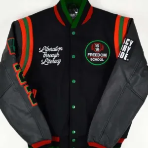 1619 Freedom School Motto 2.0 Varsity Jacket