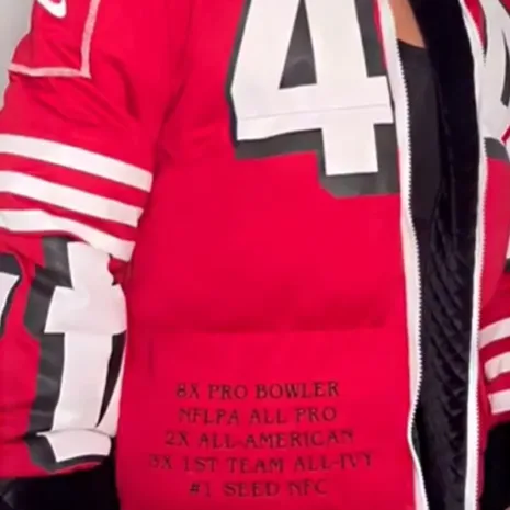 49ers Kristin Juszczyk Puffer Jacket3 49ers Kristin Juszczyk Puffer Jacket3