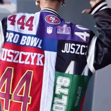 49ers Kristin Juszczyk Super Bowl LVIII Bomber Jacket4 49ers Kristin Juszczyk Super Bowl LVIII Bomber Jacket
