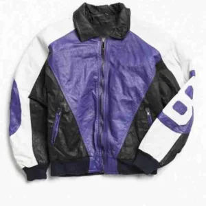 8 Ball Purple Bomber Leather Jacket