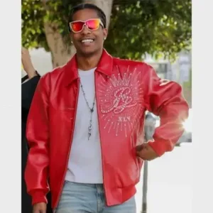 A$AP Rocky Red Leather Jacket