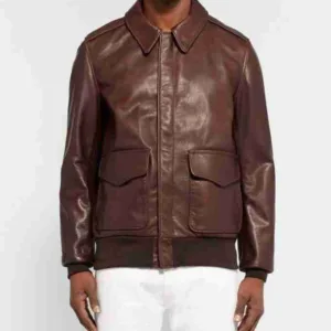 Adam Spencer Bomber Brown Leather Jacket