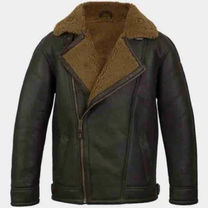 Anderson Faux Shearling Leather Aviator Jacket