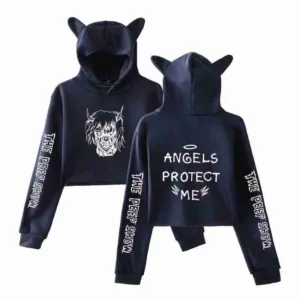 Angels Protect Me Crop Blue Top