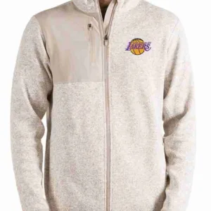 Antigua Los Angeles Lakers Oatmeal Fortune Jacket
