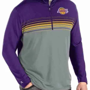 Antigua Los Angeles Lakers Purple/Gold Pace Pullover Jacket