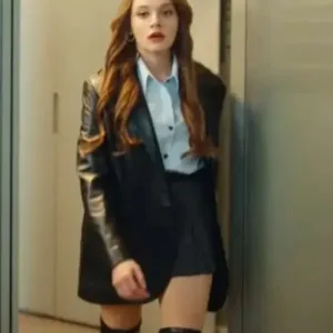 As the Crow Flies S02 Miray Daner Black Leather Blazer