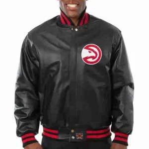 Atlanta Hawks Full Leather Black Jacket