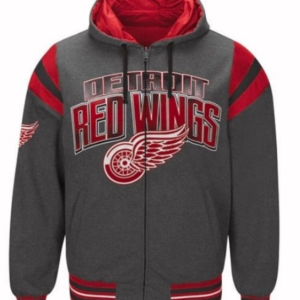 Authentic Detroit Red Wings Gray Hooded Jacket