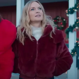 Best Christmas Ever 2023 Charlotte Sanders Maroon Jacket
