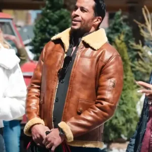Best Christmas Ever Matt Cedeño Shearling Leather Jacket