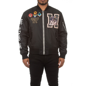 Black Laser Lines Polyester Jacket