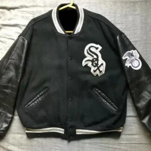 Black MLB Team Chicago White Sox Varsity Jacket