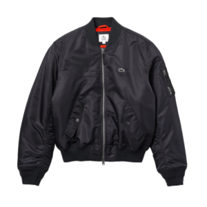 Black Oversized Contrast Bomber Jacket
