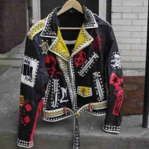 Black Punk Rock Studded Leather Jacket