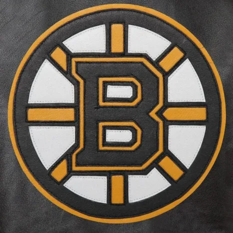 Boston Bruins Varsity Black Leather Jacket2 Boston Bruins Varsity Black Leather Jacket2