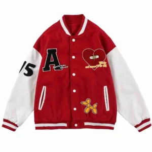 Broken Heart Varsity Red Jacket