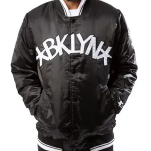 Brooklyn Nets Black Full-Snap Jacket