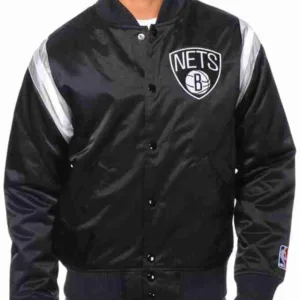Brooklyn Nets Division Black Satin Jacket