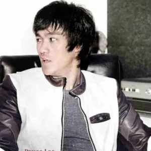 Bruce Lee Classic Vintage White Leather Jacket
