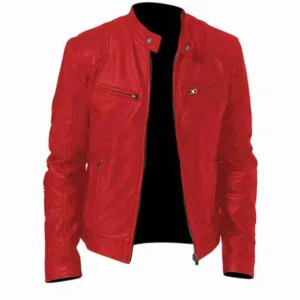 Cafe Racer Motorcycle Vintage Biker Red Jacket