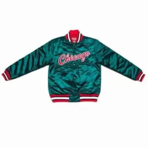 Chicago Bulls Green Satin Jacket