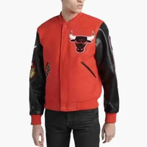 Chicago Bulls Logo Varsity Orange Jacket