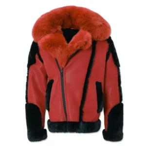 Christmas Men’s Shearling Moto Leather Jacket