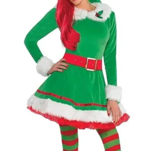 Christmas Santa Claus Elf Fancy Dress Costume