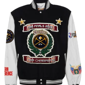 Denver Nuggets NBA Championship Wool & Leather Varsity Jacket