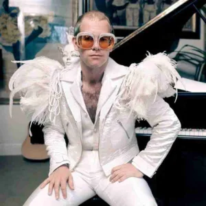 Elton John White Leather Jacket