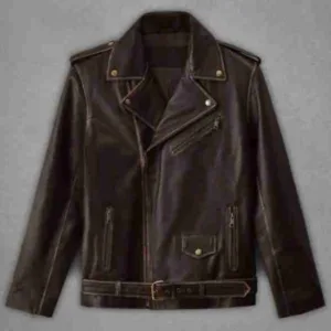 Enforcer Dark Brown Biker Leather Jacket