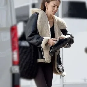 Fool Me Once Michelle Keegan Black Shearling Leather Jacket
