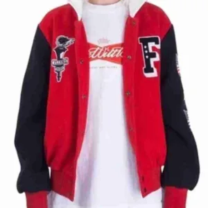 Full Send Nelk Boys F Letterman Red Jacket
