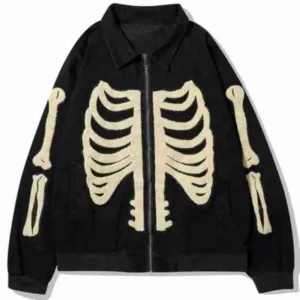 Furry Bone Patchwork Skeleton Jacket