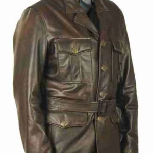 Goldfish Leather Pea Coat