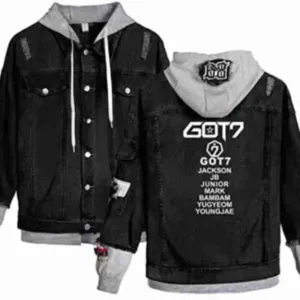 Got7 Kpop Jackson JB Mark Denim Hoodie