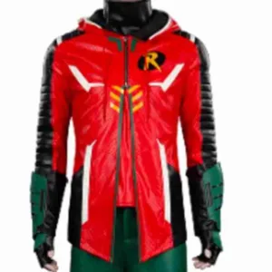 Gotham Knights Robin Leather Jacket with Hood