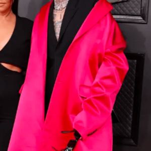 Grammy 2022 Travis Baker Pink Coat