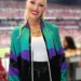 Gwen Stefani Dsquared2 Color-Blocked Bomber Jacket