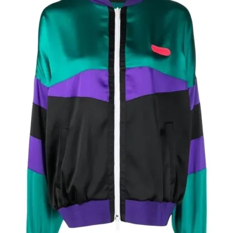 Gwen Stefani Dsquared2 Color-Blocked Bomber Jacket2 Gwen Stefani Dsquared2 Color-Blocked Bomber Jacket