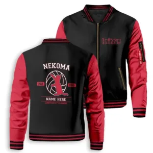 Haikyuu Team Fukurodani Bomber Pink And Black Jacket