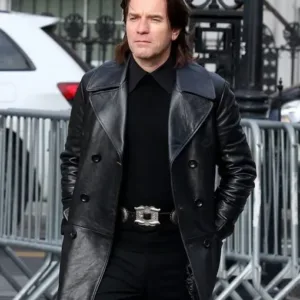 Halston Ewan Mcgregor Leather Peacoat