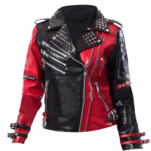 Harley Quinn Asylum Studded Biker Leather Jacket