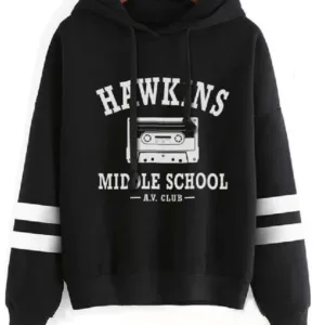 Hawkins Stranger Things Black & White Hoodie