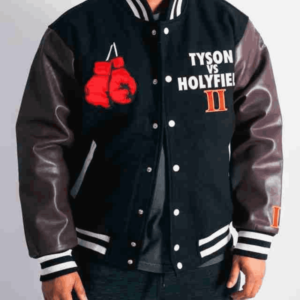 Headgear Tyson Vs Holyfield Black Varsity Jacket
