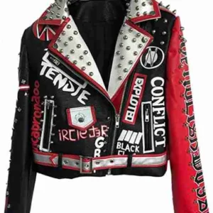 Hzikk Punk Rock Leather Jacket