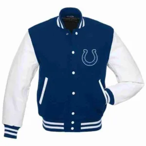 Indianapolis Colts Letterman Blue and White Jacket
