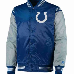 Indianapolis Colts Starter Satin Gray and Blue Jacket